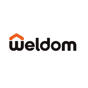 Logo Weldom, une enseigne spécialisée dans les matériaux de construction, le bricolage, et la rénovation pour les professionnels et les particuliers.