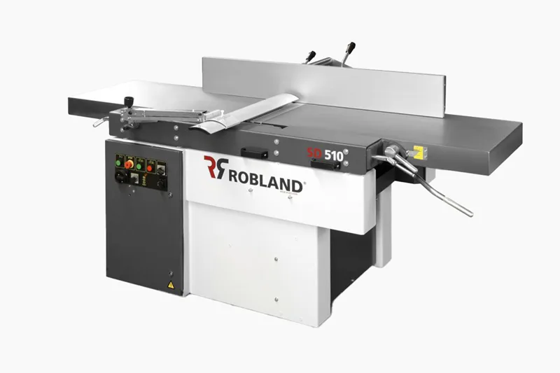 Combinée raboteuse-dégauchisseuse Robland SD 510, machine polyvalente pour l’usinage du bois en menuiserie et ébénisterie.
