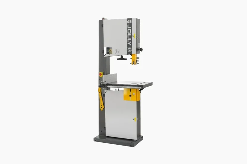 Scie à ruban Jolly 45, machine de précision pour la découpe du bois, des plastiques et des matériaux composites en menuiserie et ébénisterie.
